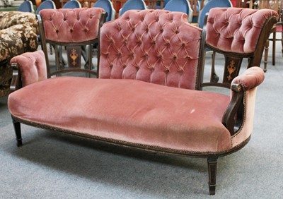 Lot 1318 - An Edwardian Mahogany Framed Sofa, with...