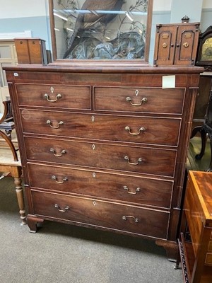 Lot 1149 - A George III Mahogany Five-Height Chest of...