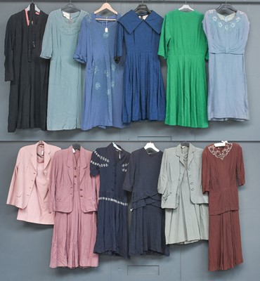 Lot 2069 - Circa 1940-50s Dresses, comprising a Nettie...
