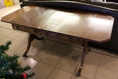 Lot 1330 - A 19th Century Rosewood Sofa Table, the twin...