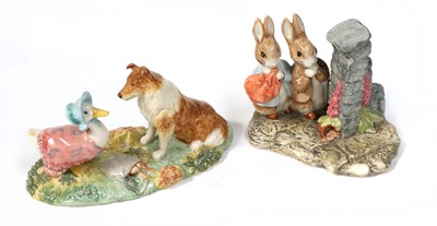 Lot 166 - Beswick Beatrix Potter Tableaus: 'Kep and...