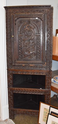 Lot 1347 - A Victorian Carved Oak Standing Corner...