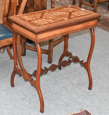 Lot 1156 - A Walnut and Oak Parquetry Inlaid Lamp Table,...