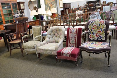 Lot 1392 - A 19th Century Windsor Chair, A Painted Open...