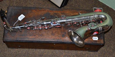 Lot 379 - Saxophone and an empty music box