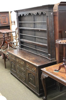 Lot 1446 - An Oak Dresser and Rack, 18th century and...