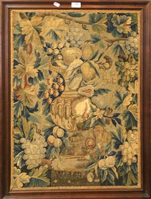 Lot 1098 - An 18th CenturyTapestry, of fruit in an urn,...