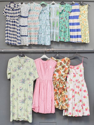 Lot 2076 - Circa 1950s Cotton Day Dresses, comprising a...