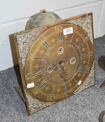 Lot 203 - A Brass Dial Longcase Clock Dial Movement,...