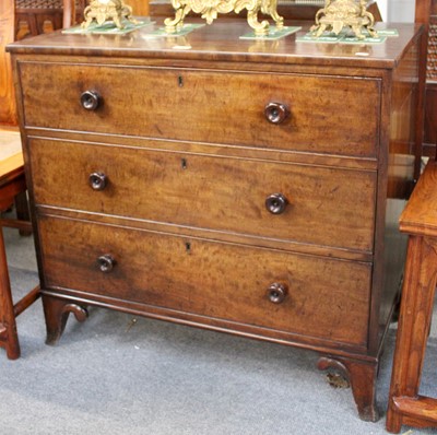 Lot 1331 - A George III Mahogany Three-Height Chest, on...