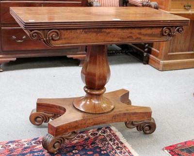 Lot 1252 - A Victorian Mahogany Fold Over Tea Table, on...