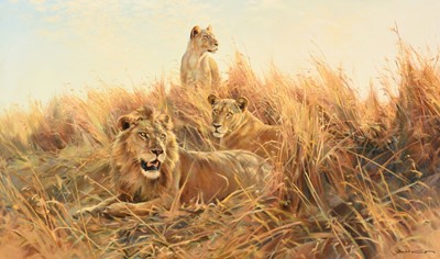 Lot 1056 - Donald Grant OBE (1924-2001) Lion and lioness...