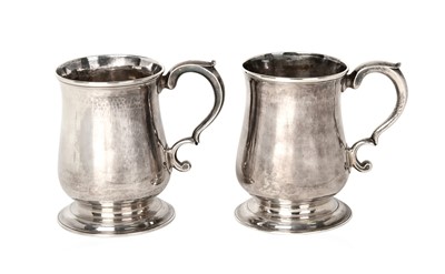 Lot 2130 - A Pair of George II Provincial Silver Mugs