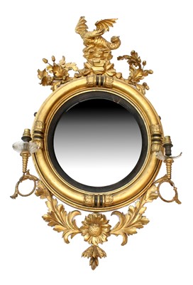 Lot 313 - A Regency Gilt and Gesso Circular Convex...