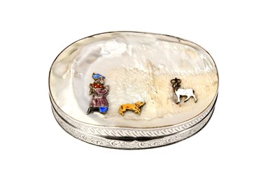 Lot 2157 - An Austrian Silver, Mother-of-Pearl and Enamel Box