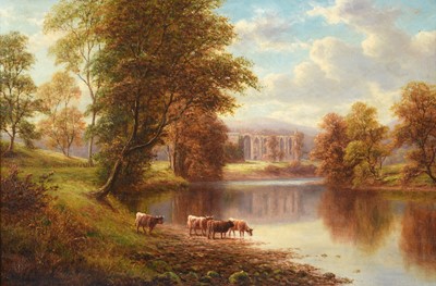 Lot 1034 - William Mellor (1851-1931) "Bolton Abbey from...