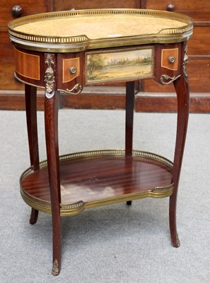 Lot 1247 - A French Style Painted Marble Top Side Table,...