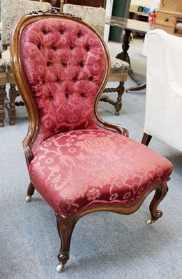 Lot 1354 - A Victorian Mahogany Framed Nursing Chair,...