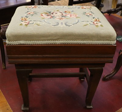 Lot 1241 - A Mahogany  Adjustable Piano Stool, early 20th...