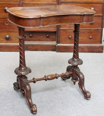 Lot 1365 - A Victorian Burr Walnut Sewing Table, with...