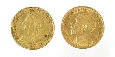 Lot 265 - 2 x Half Sovereigns, comprising: Victoria 'Old...