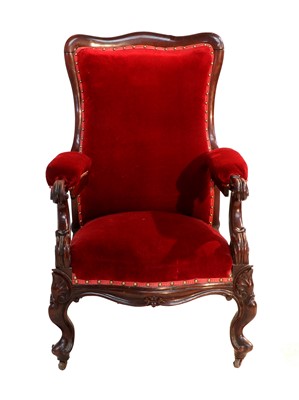 Lot 718 - An Early Victorian Carved Mahogany Reclining...