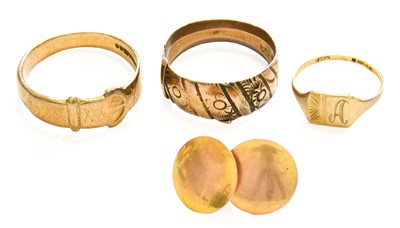 Lot 287 - Three 9 Carat Gold Rings, of varying designs...