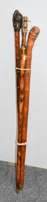 Lot 207 - A Japanese Bamboo Walking Stick, Meiji period,...