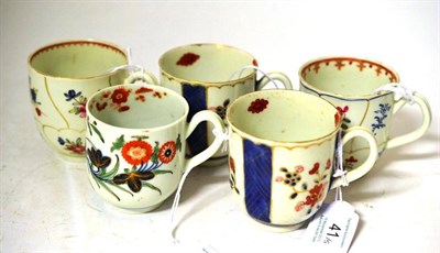 Lot 41 - A Pair of First Period Worcester Porcelain Coffee Cups, circa 1770, painted with chinoiserie...