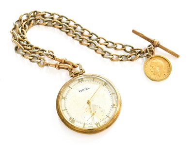 Lot 323 - A 9 Carat Gold Open Faced Pocket Watch, signed...