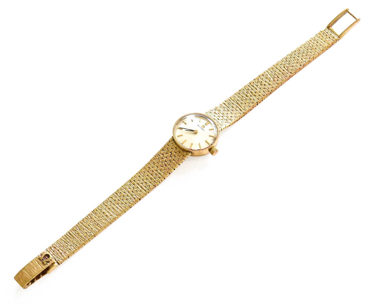 Lot 347 - A Lady's 9 Carat Gold Wristwatch, signed Omega,...