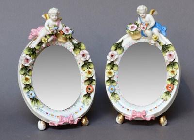 Lot 178 - A Meissen Easel Back Mirror, late 19th century,...