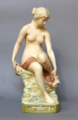 Lot 179 - A Royal Dux Figure, "Bather" Model No 1379,...