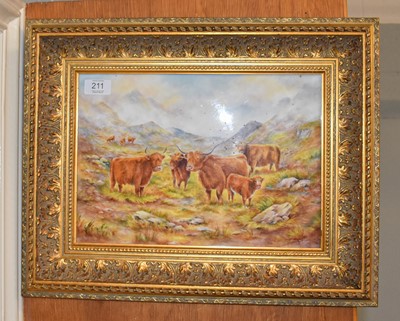 Lot 211 - A Porcelain Plaque by David Fuller, painted...