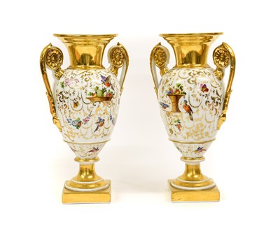 Lot 121 - A Pair of Paris Porcelain Urn-Shaped Vases,...