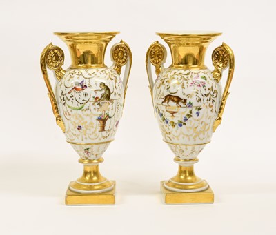 Lot 121 - A Pair of Paris Porcelain Urn-Shaped Vases,...