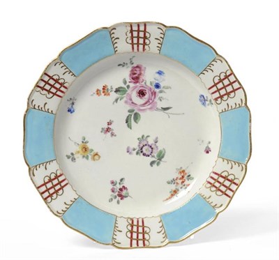 Lot 42 - A First Period Worcester Porcelain Plate, circa 1770, painted in the Atelier of James Giles...