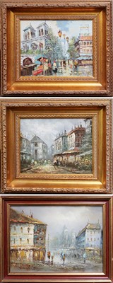 Lot 1095 - French 20th-century school Parisian street...