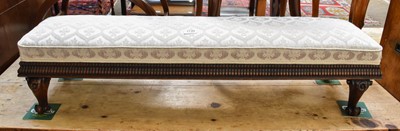 Lot 1139 - A Victorian Mahogany Footstool, upholstered in...