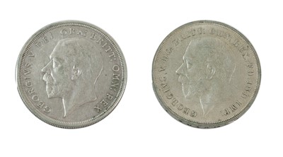 Lot 140 - 2 x George V, Crowns comprising: 1927 'Wreath'...