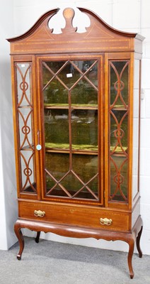 Lot 1342 - An Edwardian Inlaid Mahogany Display Cabinet,...