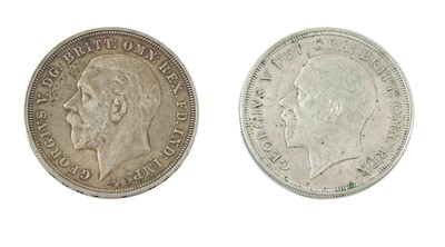 Lot 142 - 2 x George V, Crowns comprising: 1927 'Wreath'...