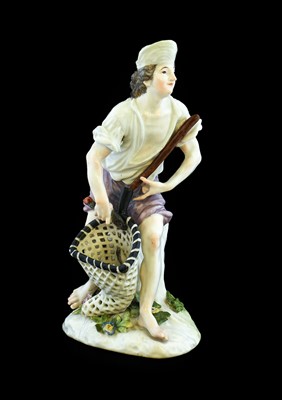 Lot 99 - A Meissen Porcelain Figure of a Fisherman,...