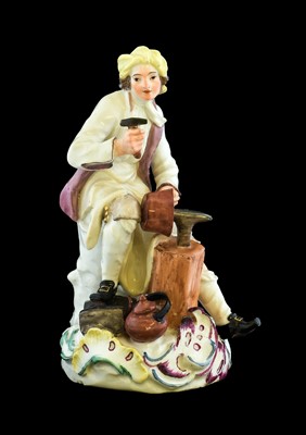Lot 100 - A Meissen Porcelain Figure of a Coppersmith...