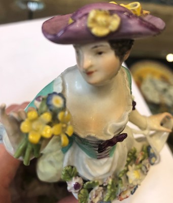 Lot 98 - A Meissen Porcelain Figure of a Shepherdess,...