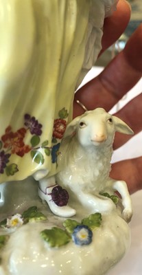 Lot 98 - A Meissen Porcelain Figure of a Shepherdess,...