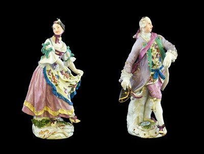Lot 97 - A Pair of Meissen Porcelain Figures of Dancers,...