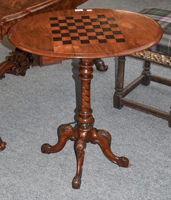 Lot 1168 - A Victorian Walnut Drop Leaf Games Table, with...