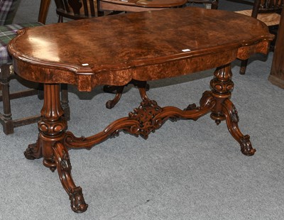 Lot 1110 - A Victorian Walnut Serpentine Center Table,...