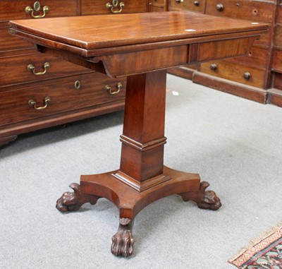 Lot 1255 - A Victorian Mahogany Fold Over Tea Table, with...